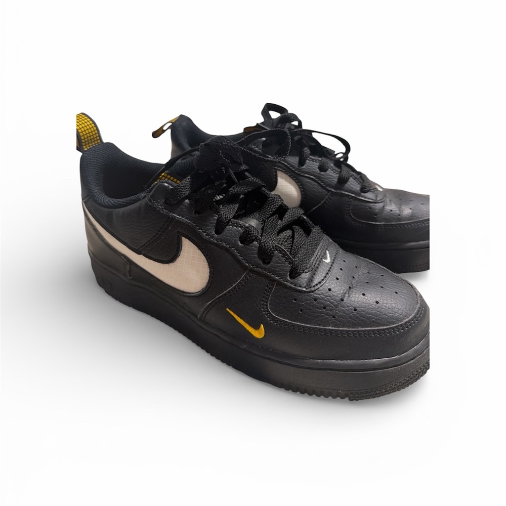 Nike Black and White Sneakers with Yellow Details